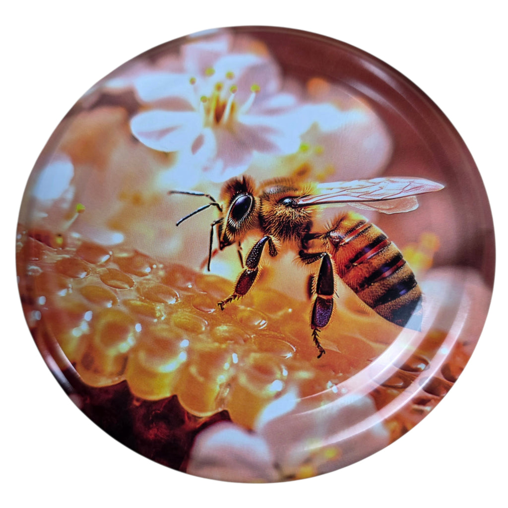 Twist-Off-Deckel Ø82 mm Deckel für Gläser Schraubdeckel Ersatzdeckel Verschlussdeckel Honig Waben Bienen Mix zum Einkochen Einmachen