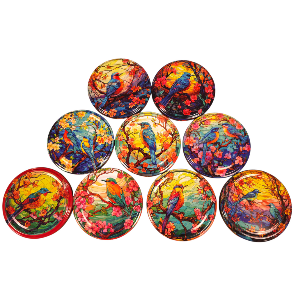 Twist-Off Deckel Ø82 mm Vögel Motiv Mix Kollektion 2 Schraubdeckel