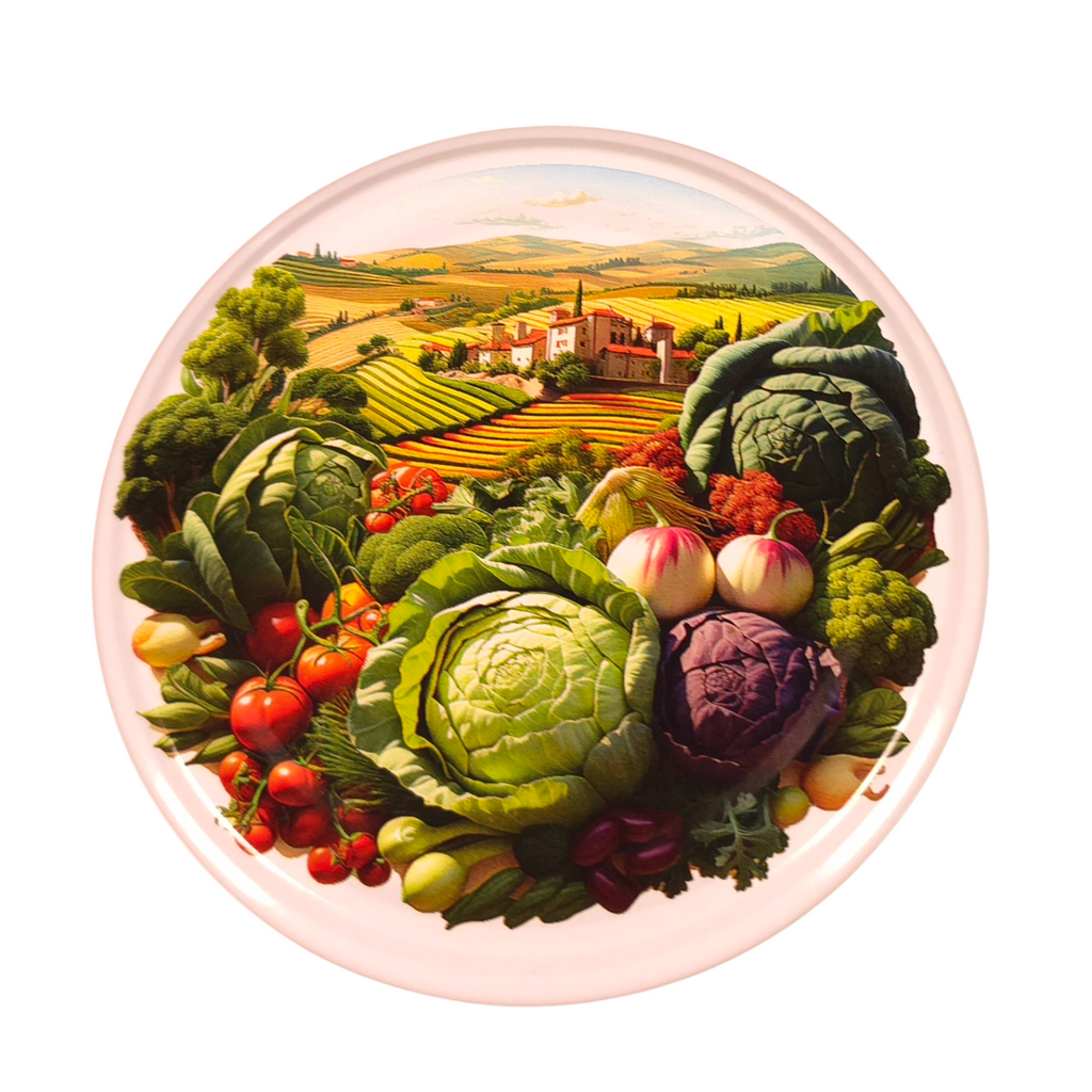Twist-Off-Deckel Ø82 mm Deckel für Gläser Schraubdeckel Ersatzdeckel Verschlussdeckel Gemüse Garten Landschaft Mix zum Einkochen Einmachen