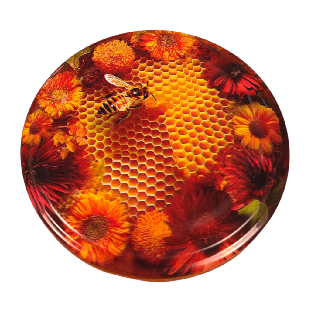 Twist-Off-Deckel Ø82 mm Deckel für Gläser Schraubdeckel Ersatzdeckel Verschlussdeckel Bienen Motiv Mix zum Einkochen Einmachen