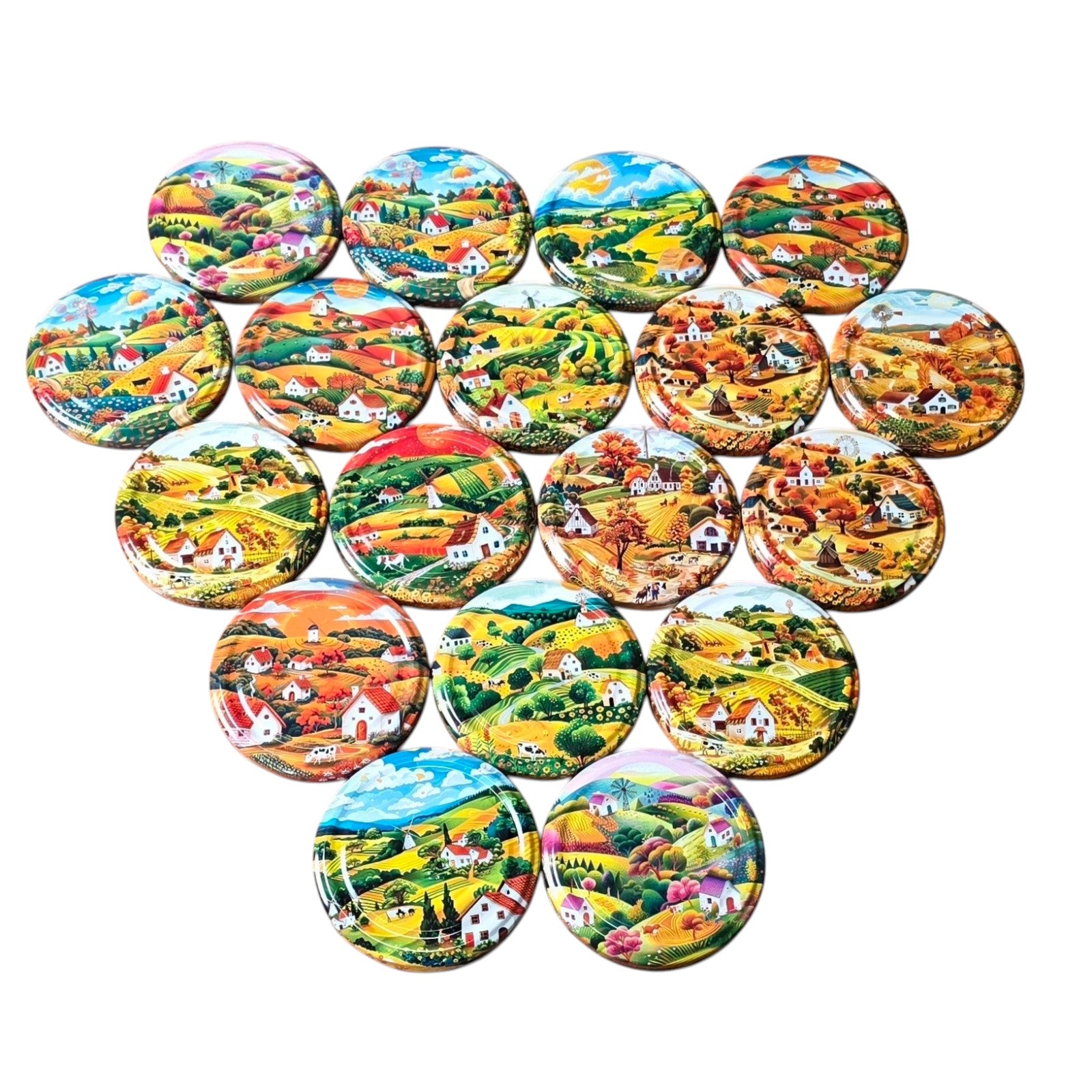 Twist-Off-Deckel Ø82 mm Bauernhof Landschaft Motiv Mix