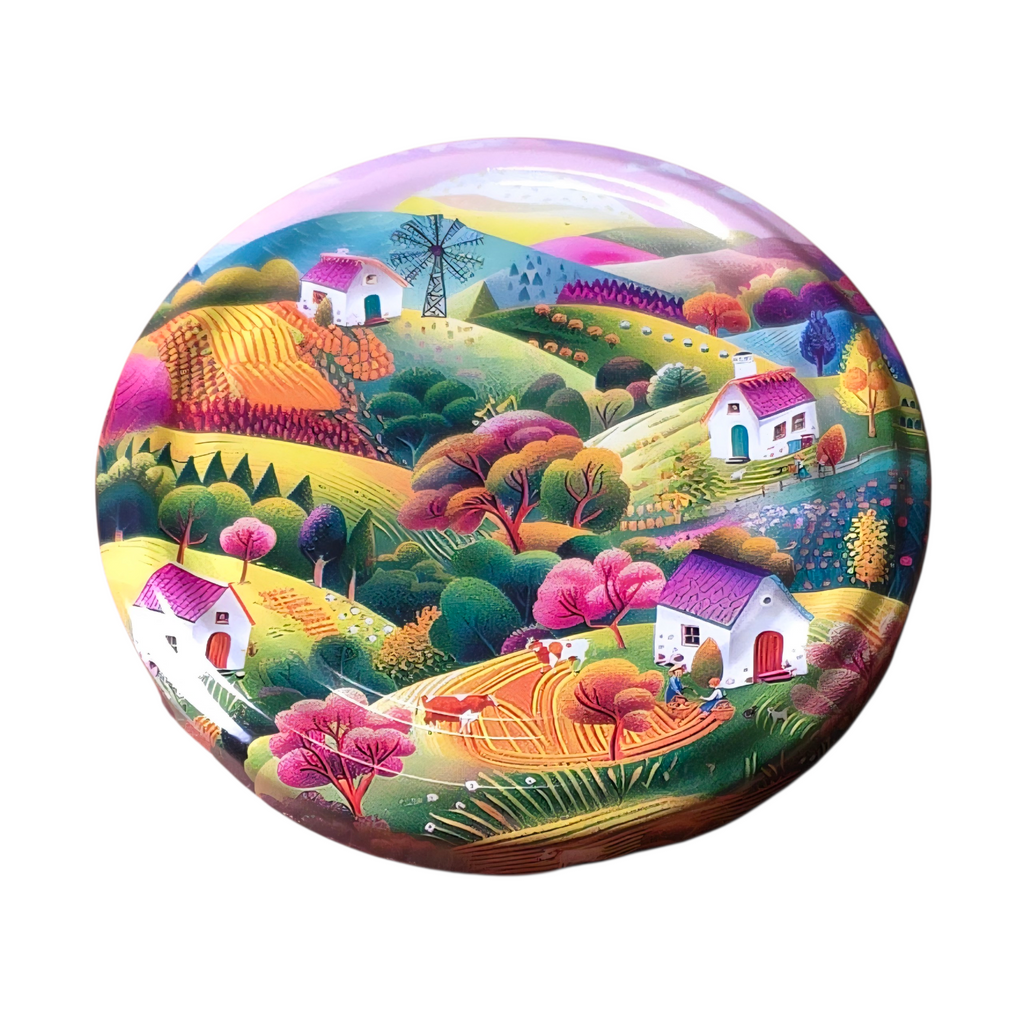 Twist-Off-Deckel Ø82 mm Bauernhof Landschaft Motiv Mix