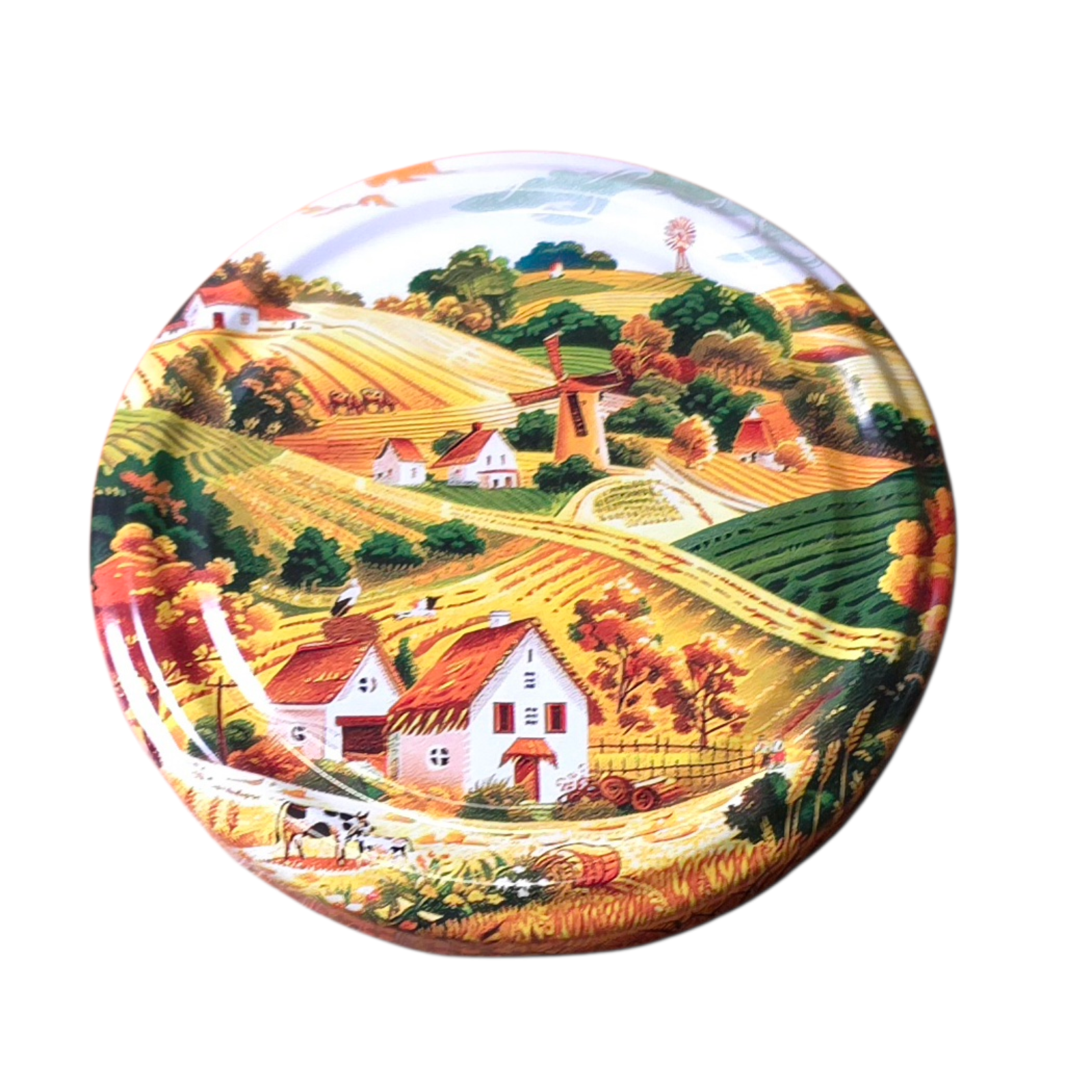 Twist-Off-Deckel Ø82 mm Bauernhof Landschaft Motiv Mix