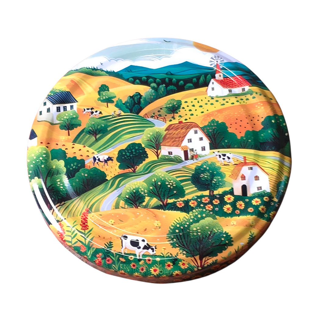 Twist-Off-Deckel Ø82 mm Bauernhof Landschaft Motiv Mix