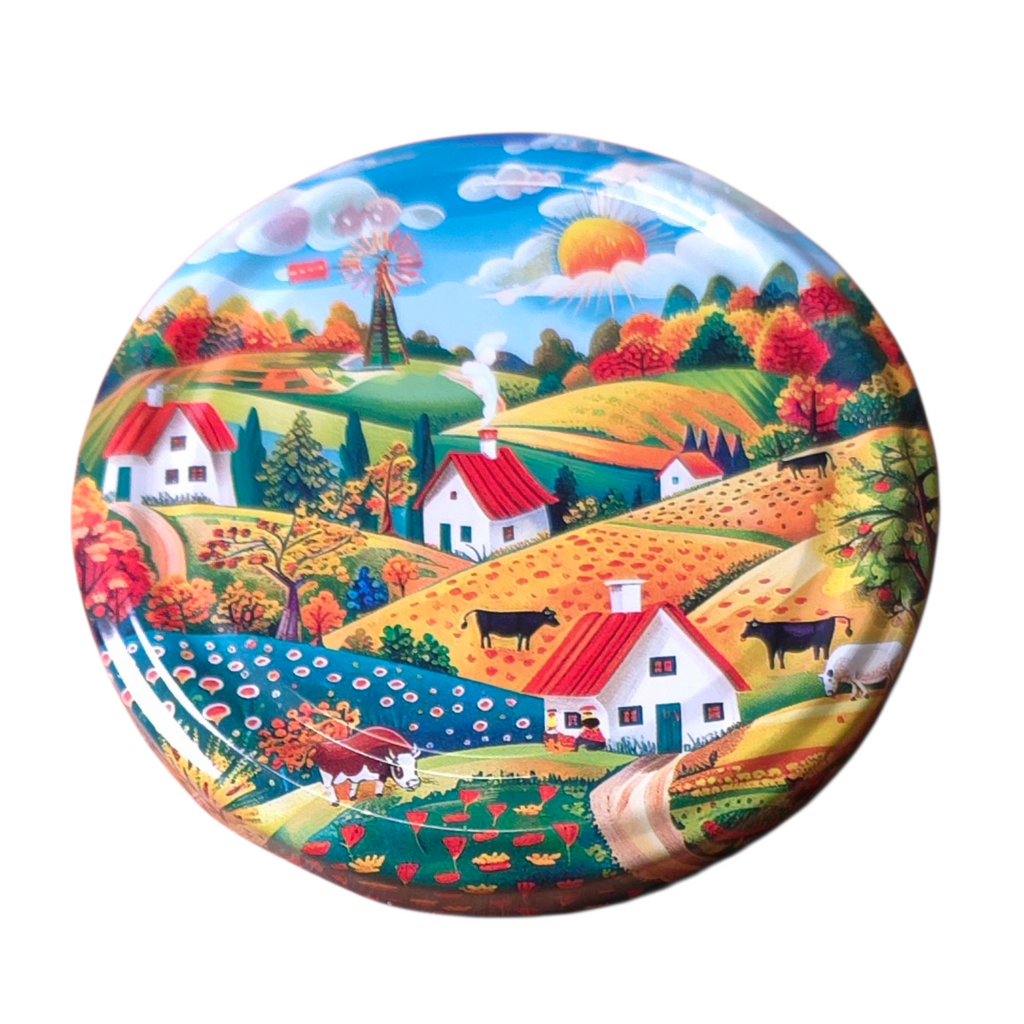 Twist-Off-Deckel Ø82 mm Bauernhof Landschaft Motiv Mix