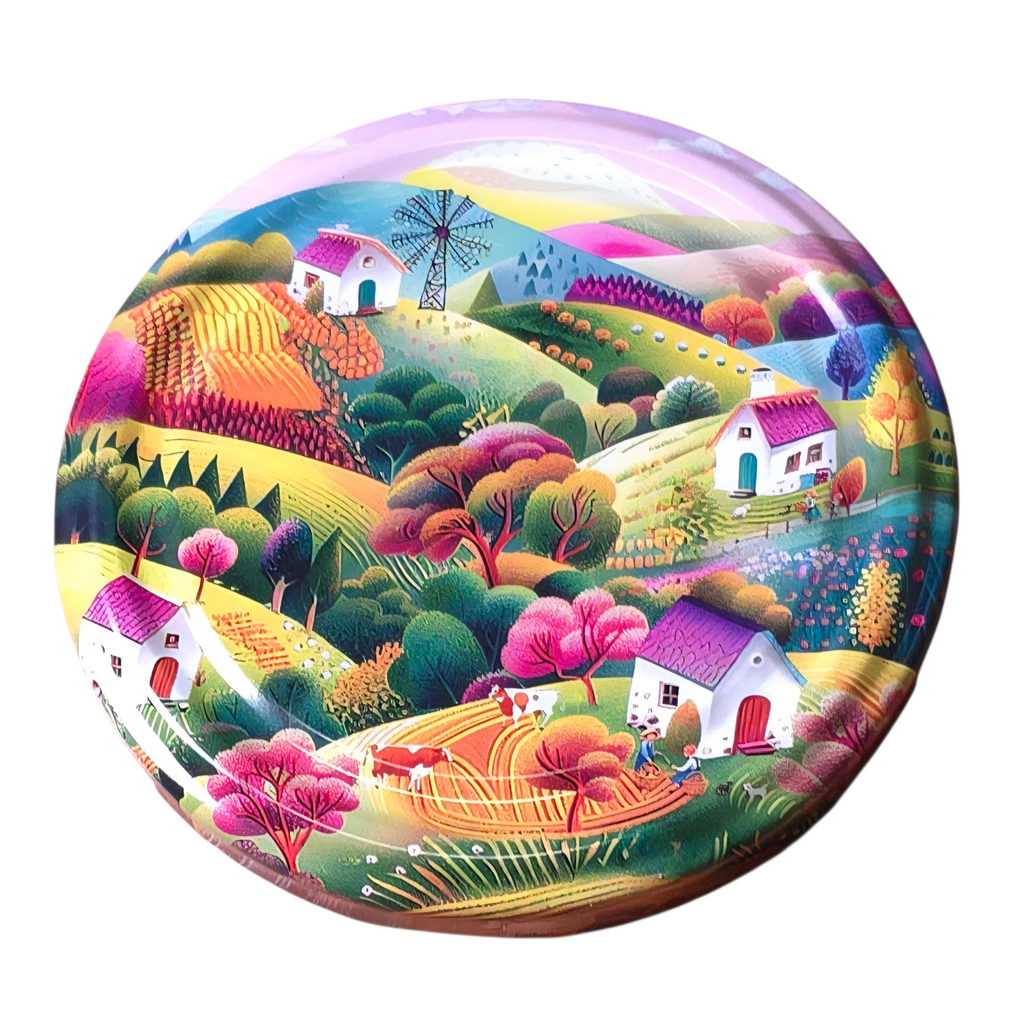 Twist-Off-Deckel Ø82 mm Bauernhof Landschaft Motiv Mix
