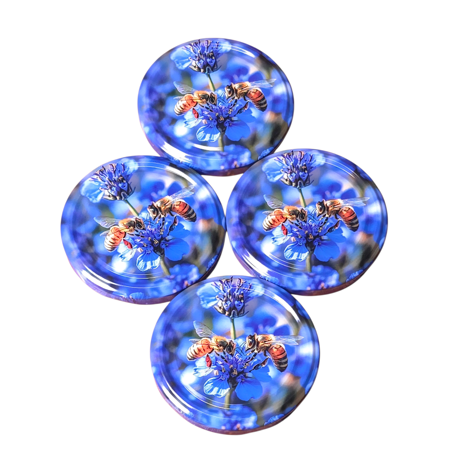 Twist-Off-Deckel Ø82 mm Deckel für Gläser Schraubdeckel Ersatzdeckel Verschlussdeckel Bienen Blumen Motiv Mix zum Einkochen Einmachen