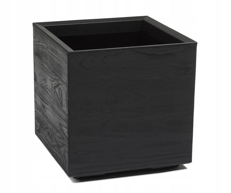 Pflanzkübel Holzoptik mit Rollen quadratisch rechteckig Blumenkasten