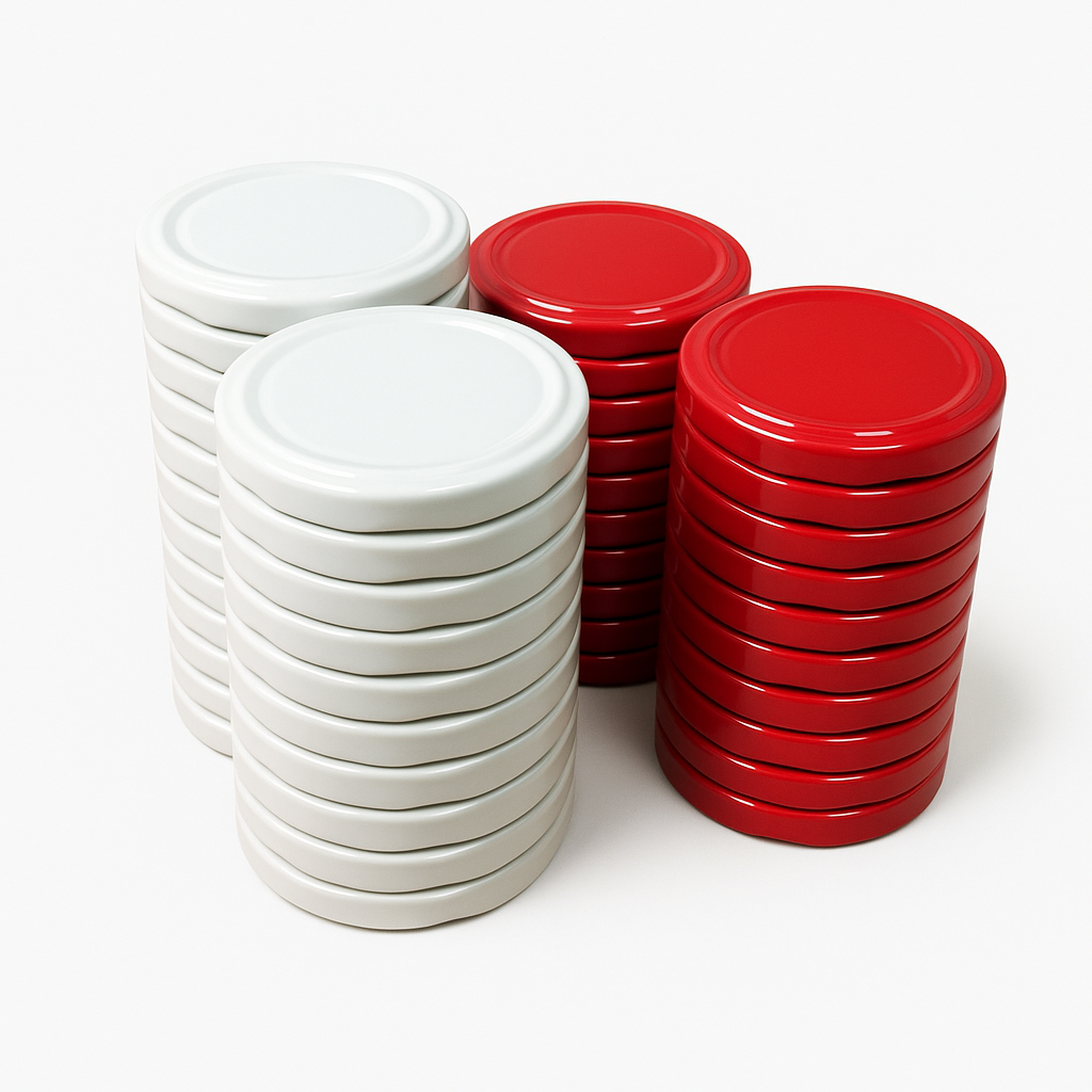 MagMaOnline Twist-Off-Deckel Ø82 mm Weiß Rot Schraubdeckel Einmachdeckel