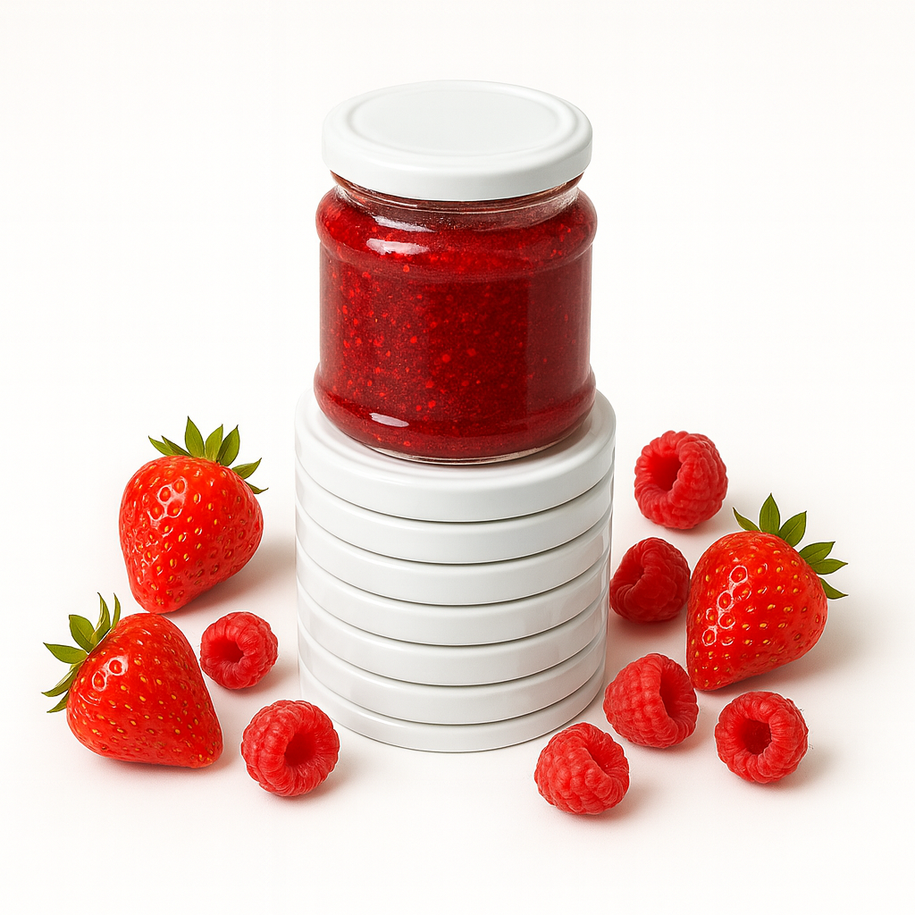 MagMaOnline Twist-Off-Deckel Ø82 mm Weiß Rot Schraubdeckel Einmachdeckel