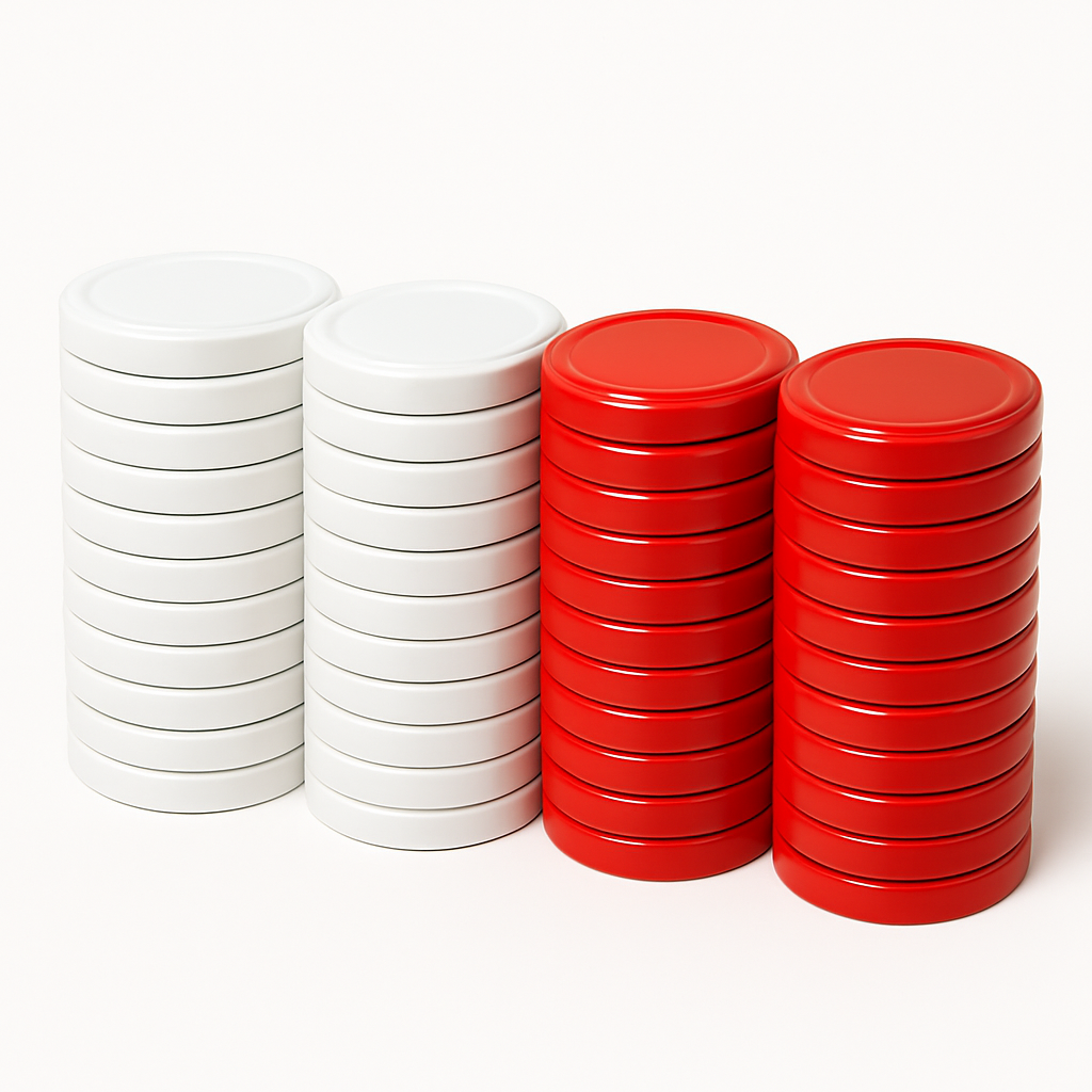 MagMaOnline Twist-Off-Deckel Ø82 mm Weiß Rot Schraubdeckel Einmachdeckel