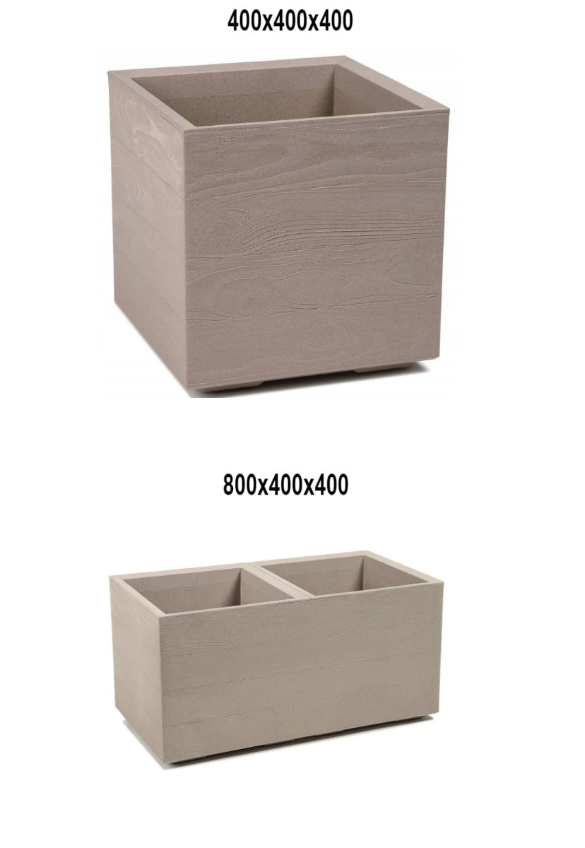Pflanzkübel Holzoptik mit Rollen quadratisch rechteckig Blumenkasten