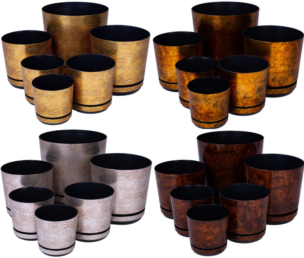 Blumentopf mit Untersetzer – rund, modern, 7 Größen