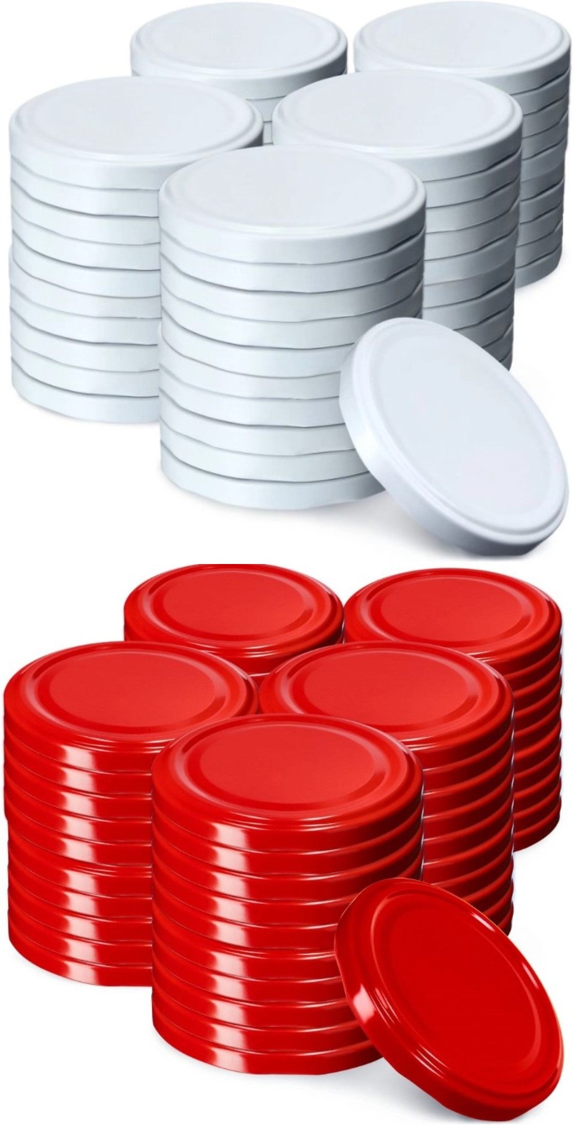 MagMaOnline Twist-Off-Deckel Ø82 mm Weiß Rot Schraubdeckel Einmachdeckel