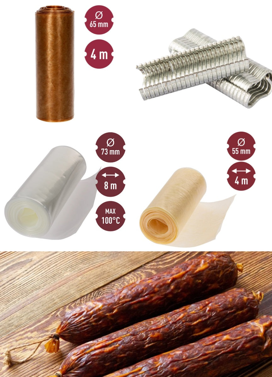 Eiweißdarm Ø45–100 mm Auswahl – Länge 2–10 m – Wursthülle Hausmacher