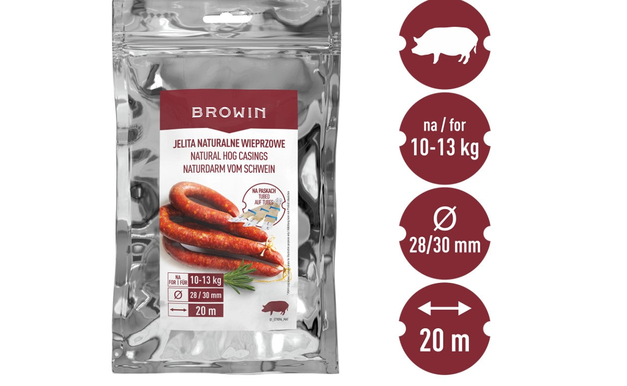 Naturdärme für Wurst – Schaf 18/20 & Schwein 28/30 – 20 m