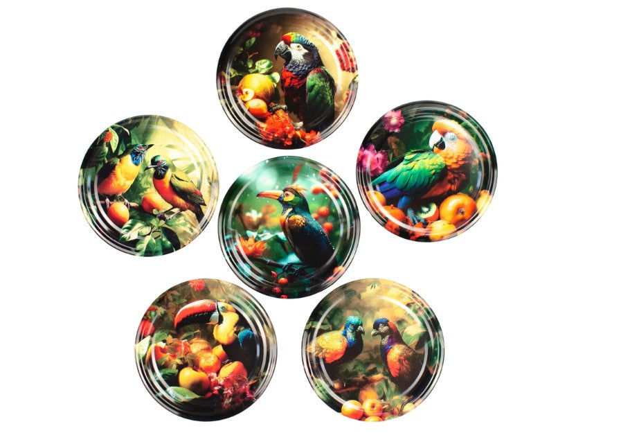 Twist-Off Deckel Ø82 mm Vögel Motiv Mix Kollektion 3