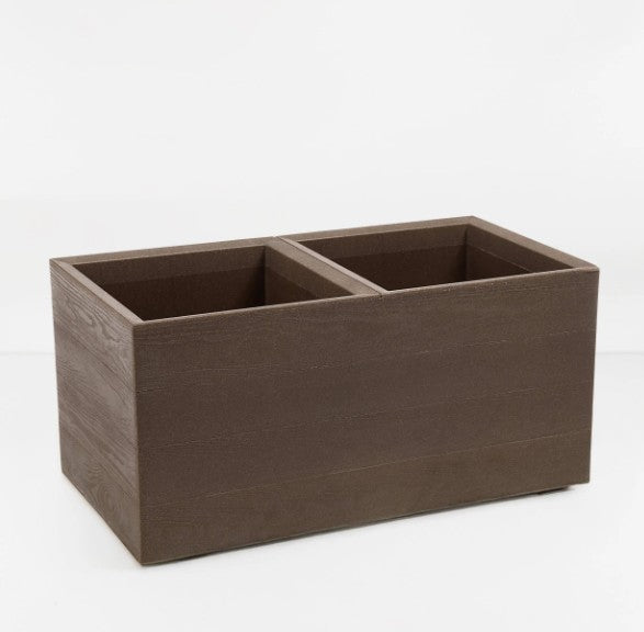 Pflanzkübel Holzoptik mit Rollen quadratisch rechteckig Blumenkasten