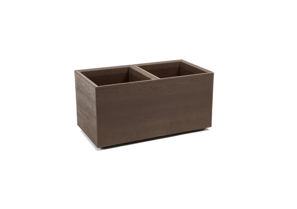 Pflanzkübel Holzoptik mit Rollen quadratisch rechteckig Blumenkasten
