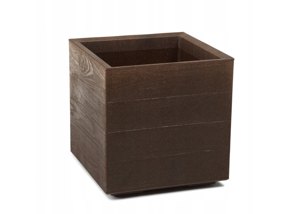 Pflanzkübel Holzoptik mit Rollen quadratisch rechteckig Blumenkasten