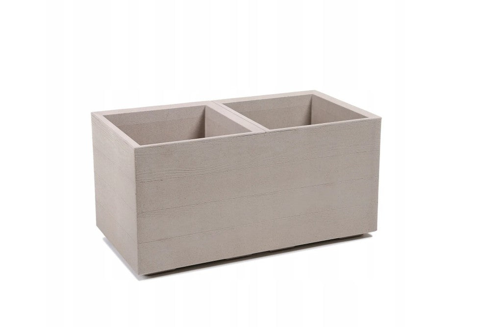 Pflanzkübel Holzoptik mit Rollen quadratisch rechteckig Blumenkasten