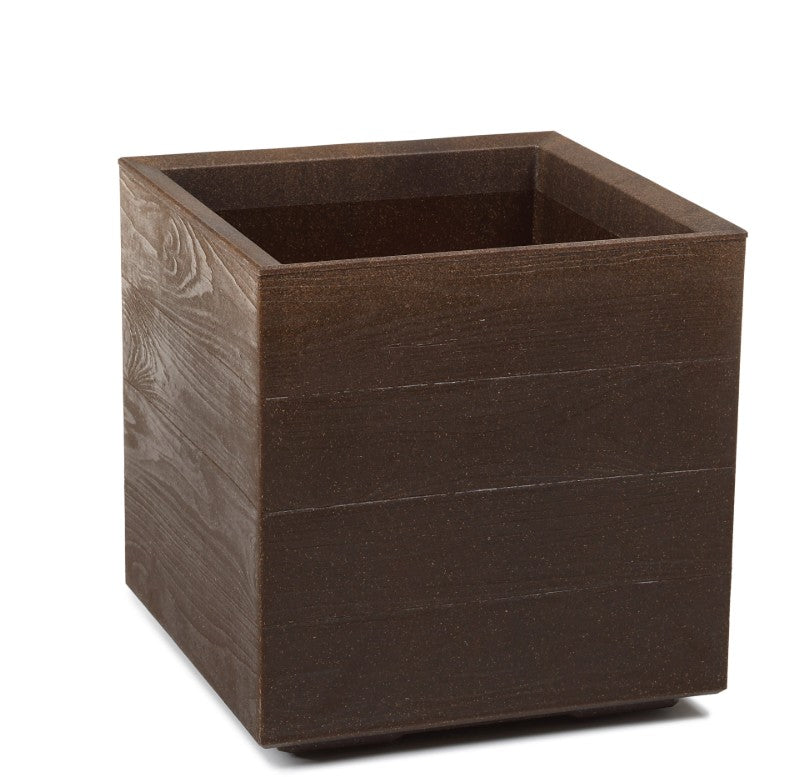 Pflanzkübel Holzoptik mit Rollen quadratisch rechteckig Blumenkasten