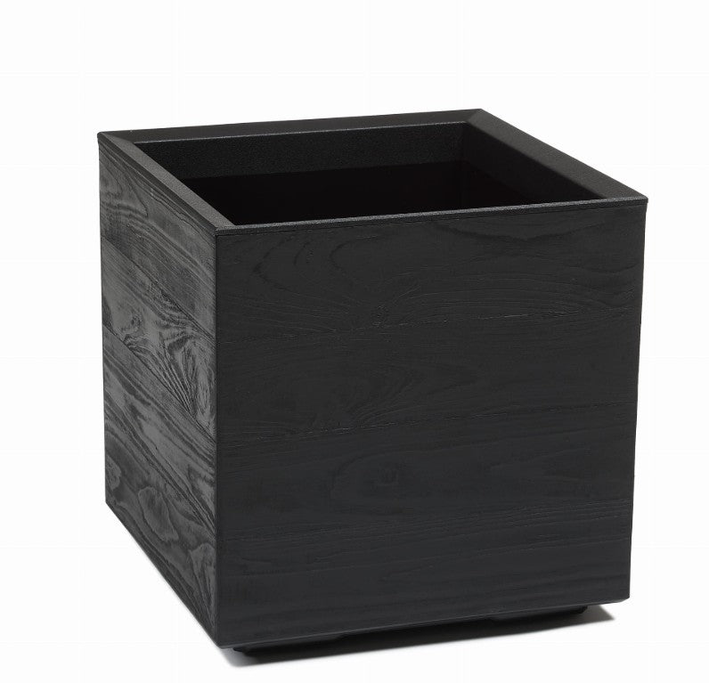 Pflanzkübel Holzoptik mit Rollen quadratisch rechteckig Blumenkasten