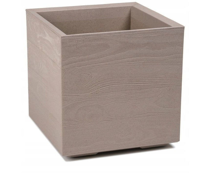 Pflanzkübel Holzoptik mit Rollen quadratisch rechteckig Blumenkasten