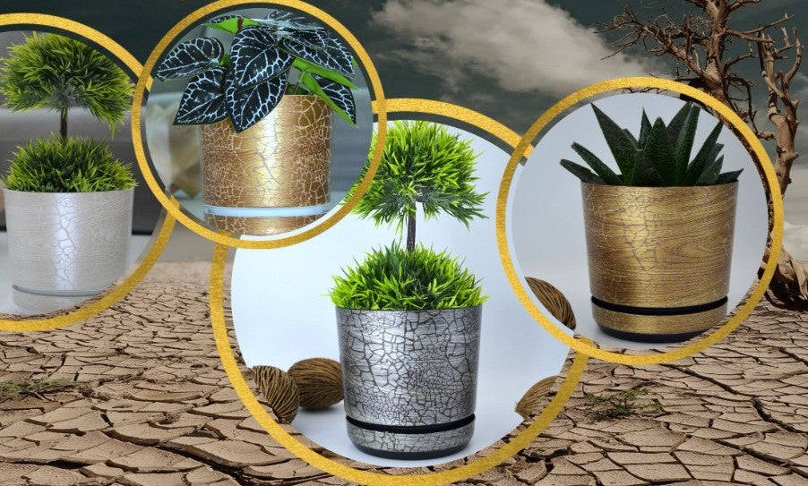 Blumentopf mit Untersetzer – rund, modern, 7 Größen