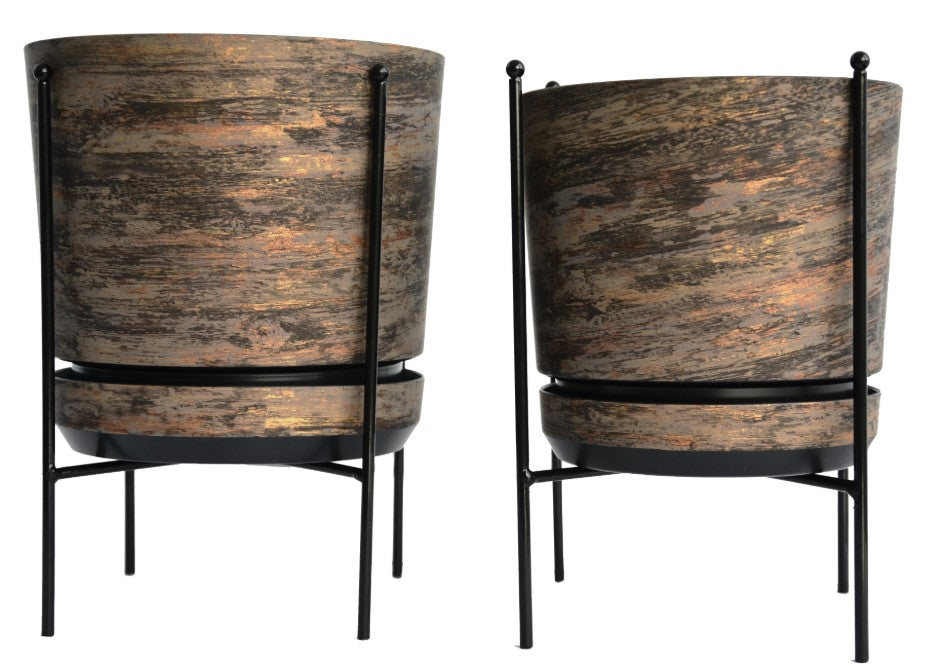 Blumentopf mit Untersetzer – rund, modern, 7 Größen