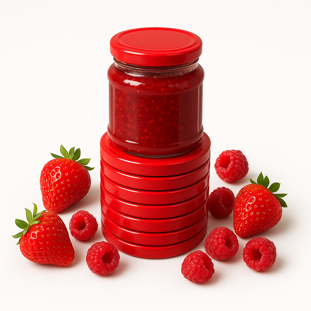 MagMaOnline Twist-Off-Deckel Ø82 mm Weiß Rot Schraubdeckel Einmachdeckel